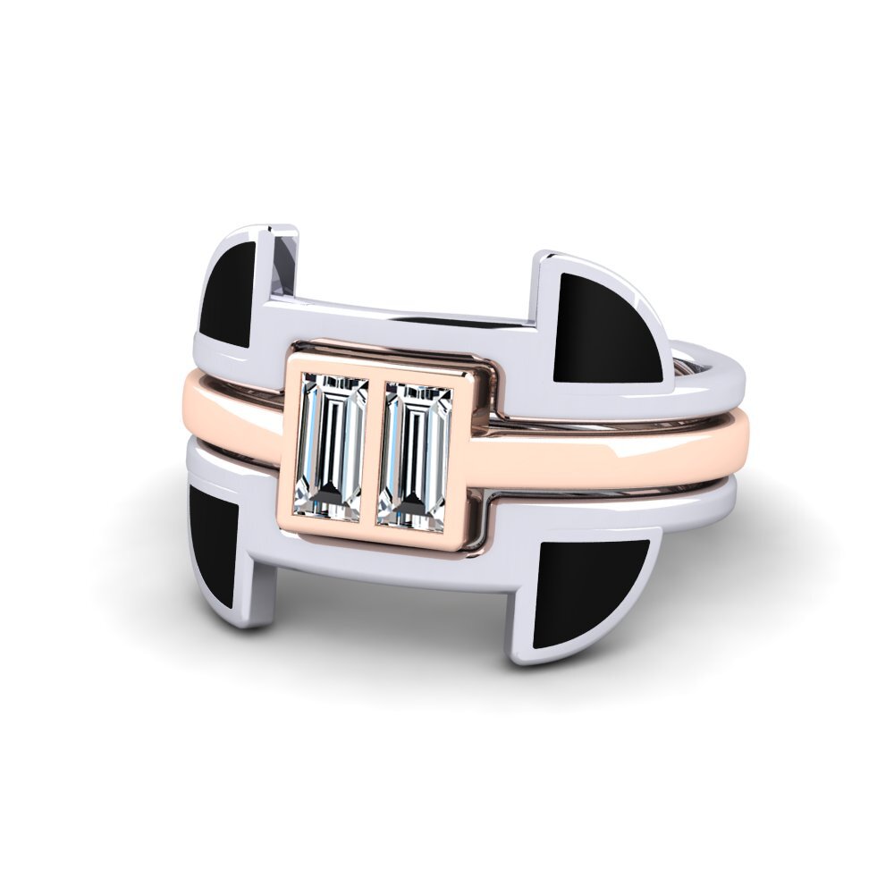 Or Blanc & Rose14k Bague Fratteaa - SET