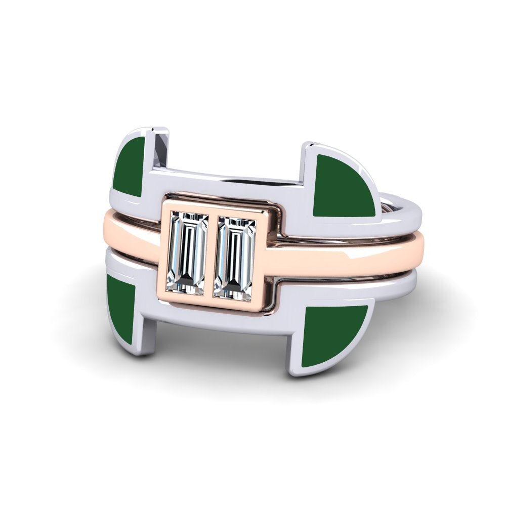 585 Weiß & Rotgold Ring Fratteaa - SET