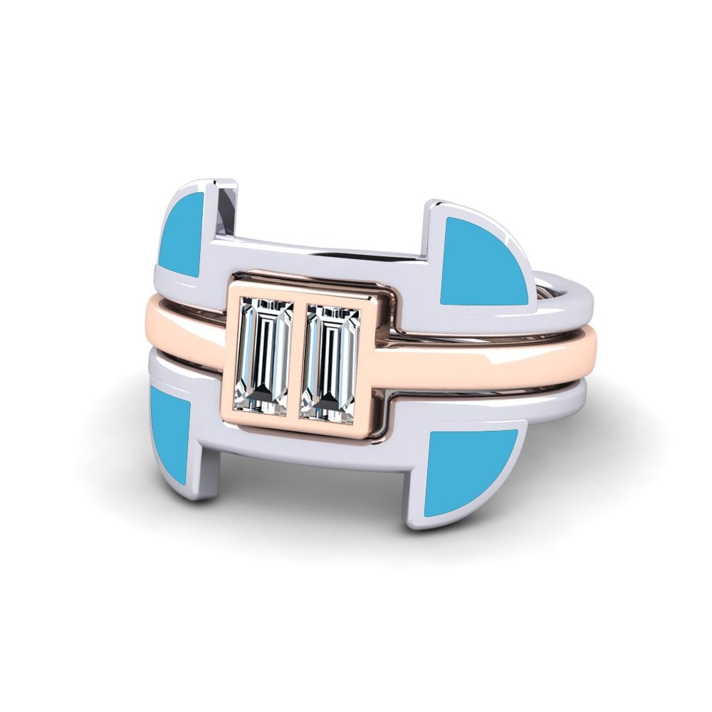 375 Weiß & Rotgold Ring Fratteaa - SET