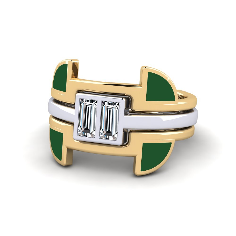 750 Gelb & Weißgold Ring Fratteaa - SET