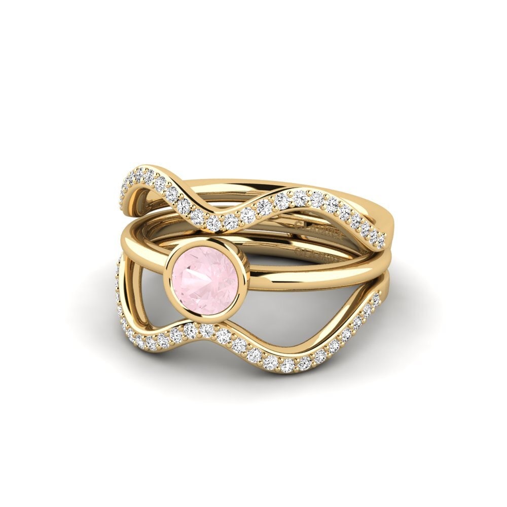 Rosenquarz Ring Fuma - SET