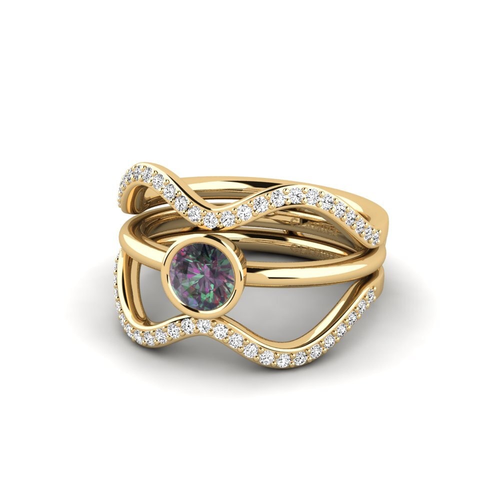 Topacio Místico Anillo Fuma - SET