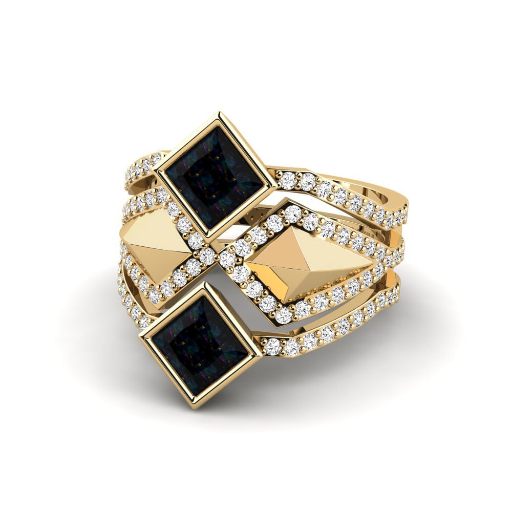 Opalo Negro Anillo Gialle - SET
