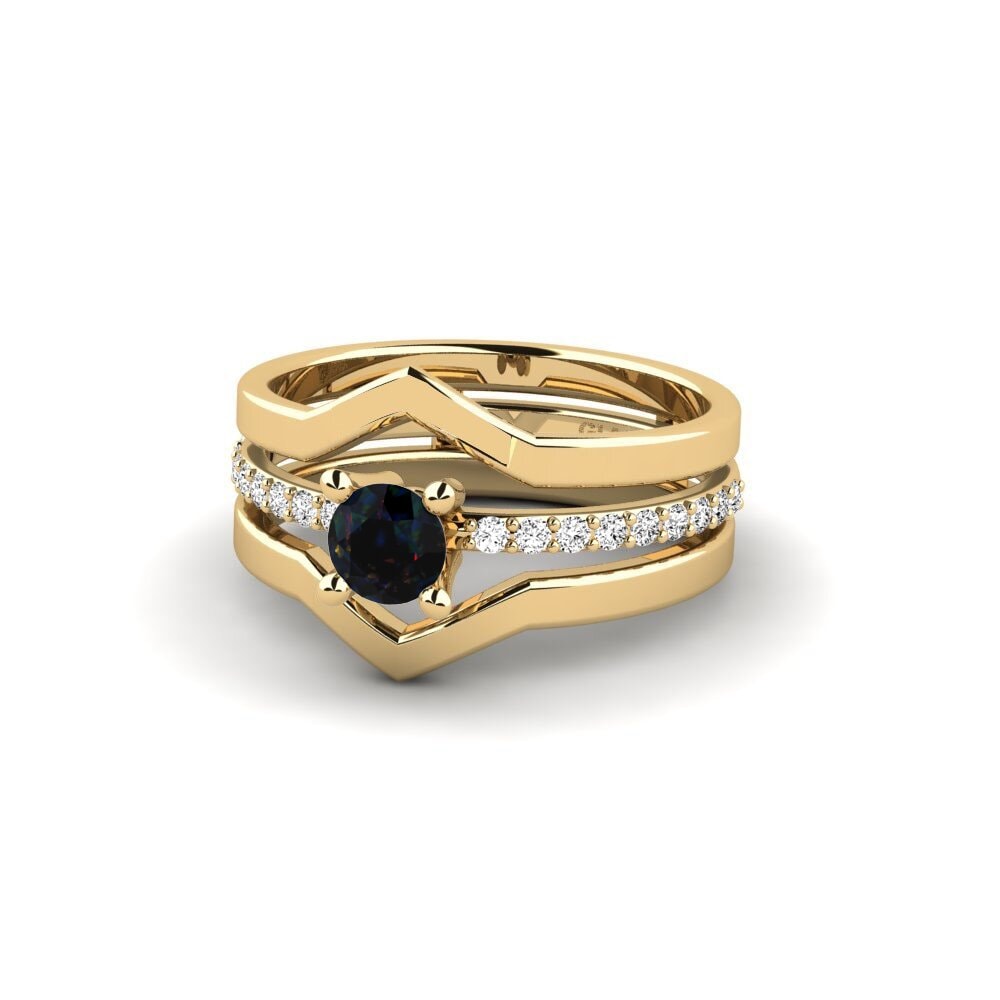 Opalo Negro Anillo Hangeng - SET