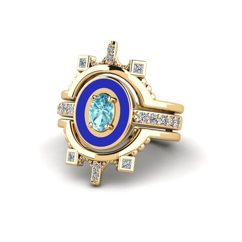 Blue Zircon Ring Harweaa - SET