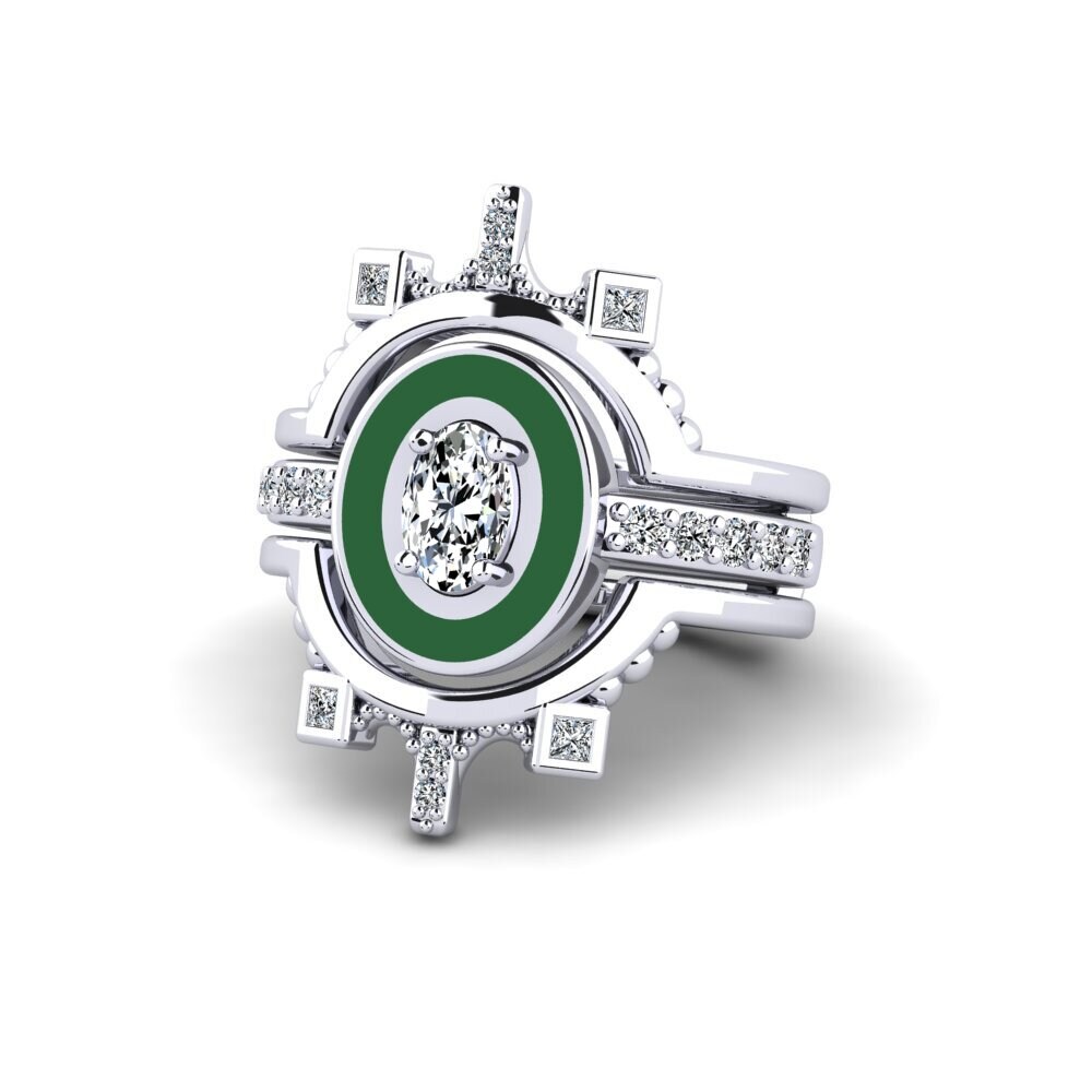 White Silver Ring Harweaa - SET
