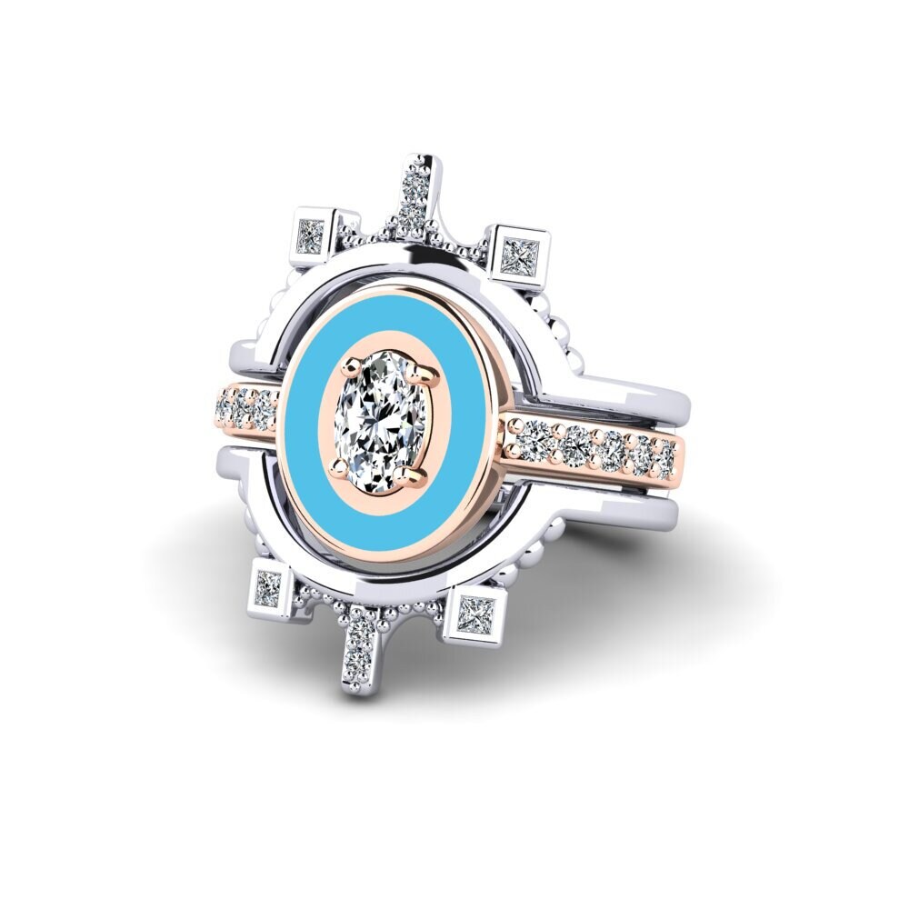 375 Weiß & Rotgold Ring Harweaa - SET