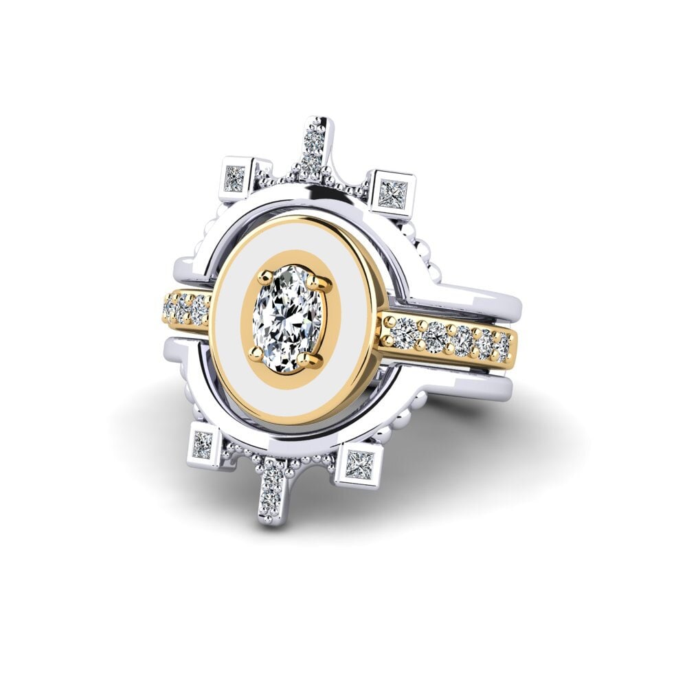 375 Weiß & Gelbgold Ring Harweaa - SET