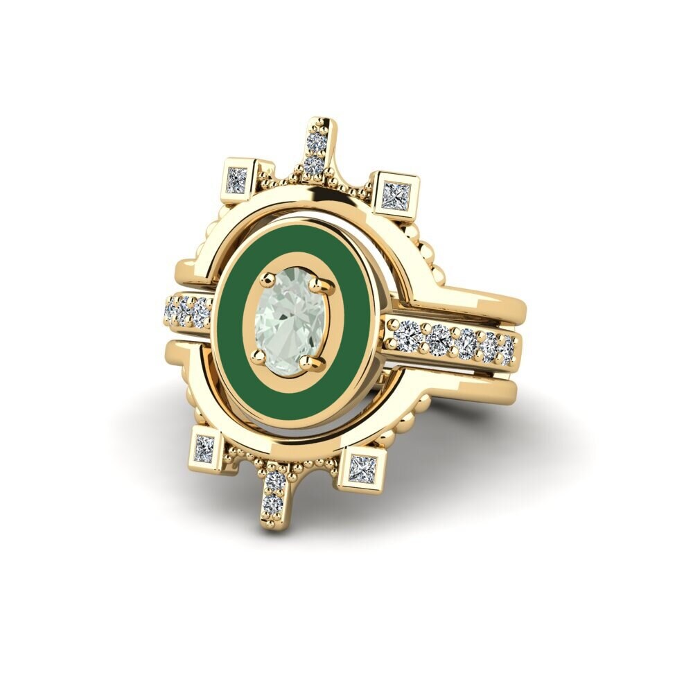 Green Amethyst Ring Harweaa - SET