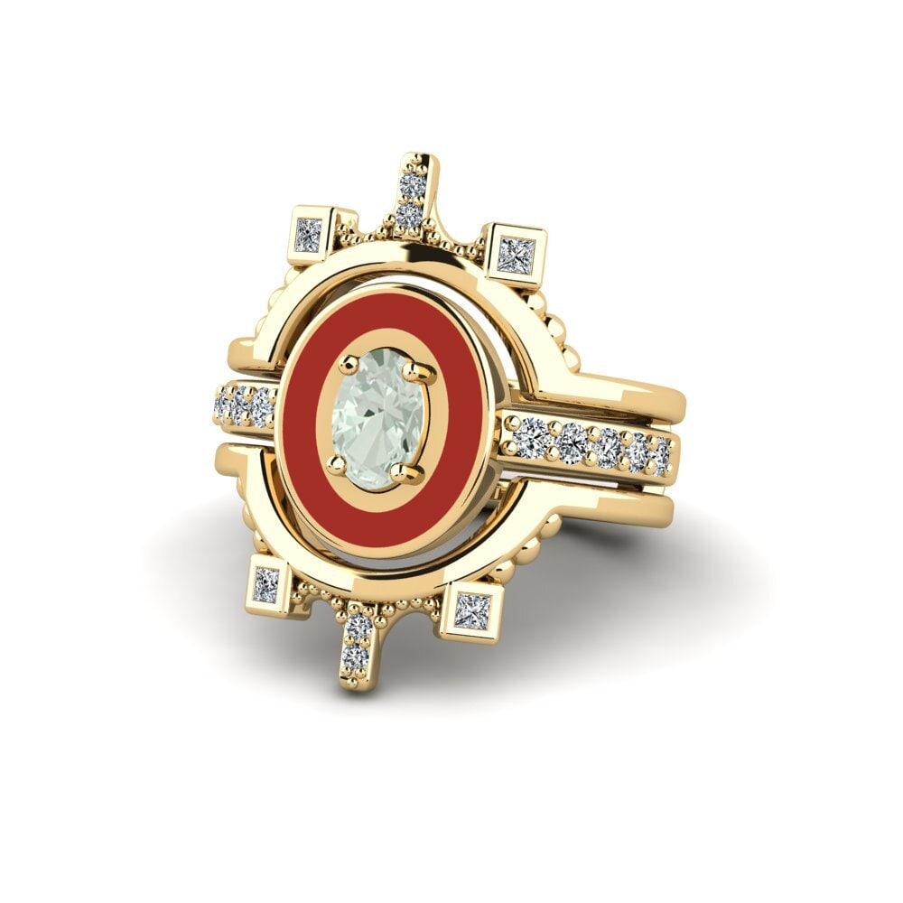 Améthyste Verte Bague Harweaa - SET