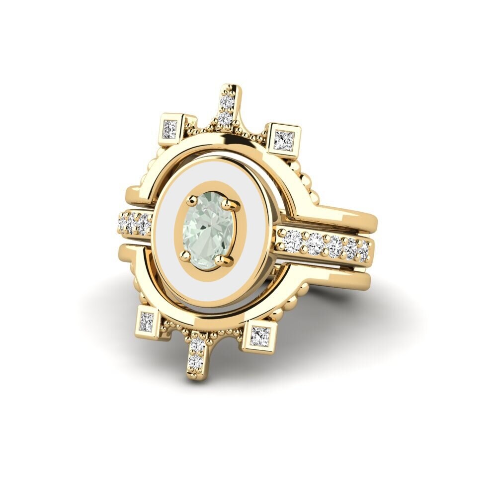 Amatista verde Anillo Harweaa - SET
