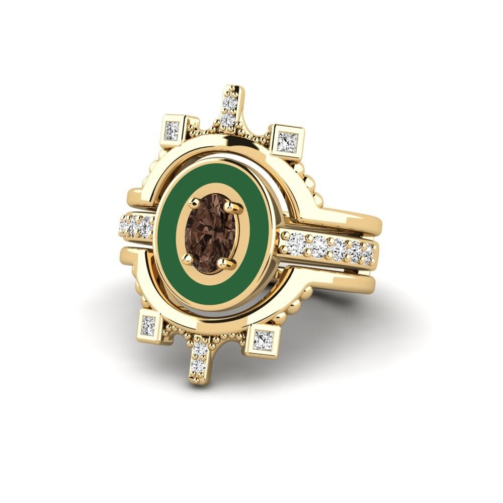 Rauchquarz Ring Harweaa - SET