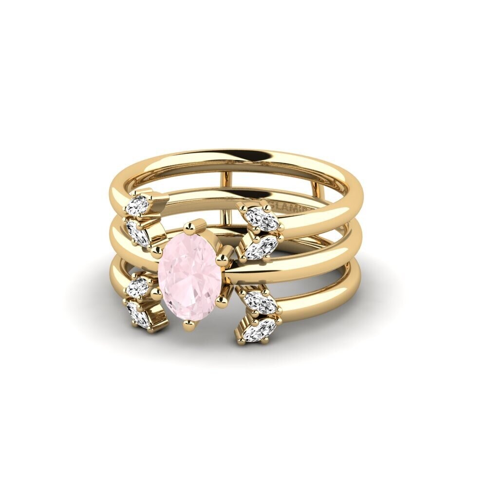 Rosenquarz Ring Hatinc - SET