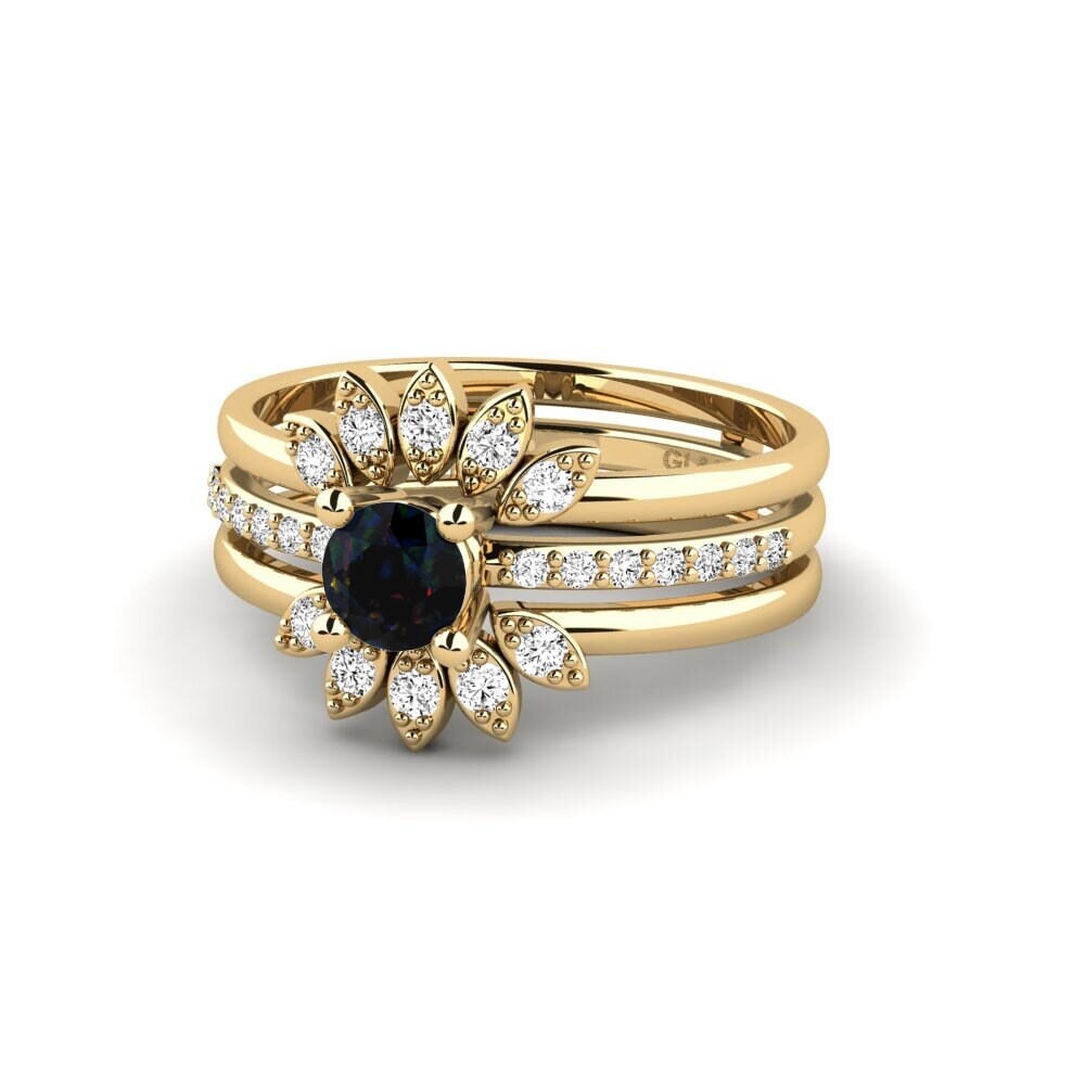 Opalo Negro Anillo Hingelt - SET