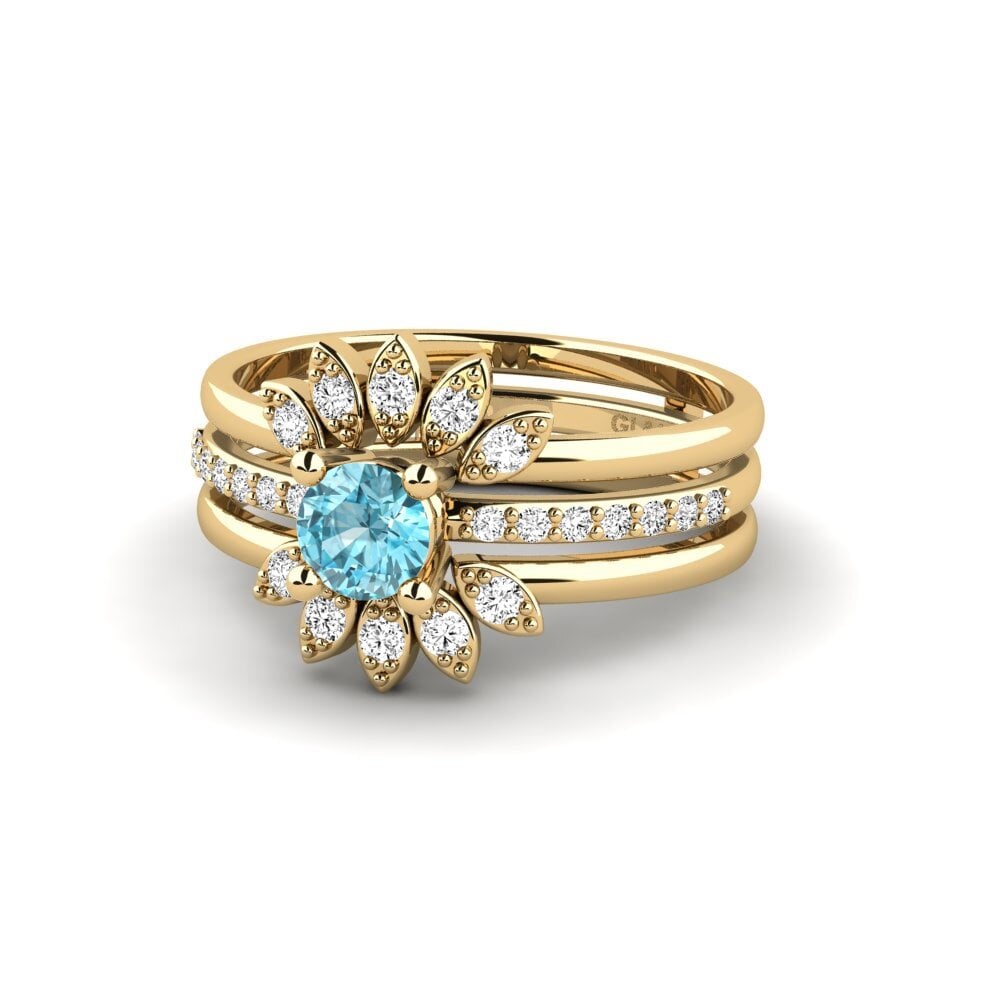 Blue Zircon Ring Hingelt - SET