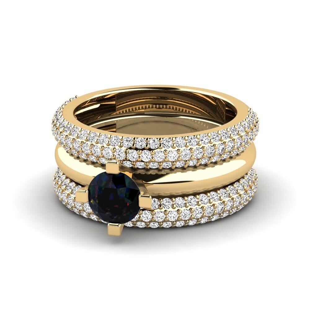 Opalo Negro Anillo Hyhtin - SET