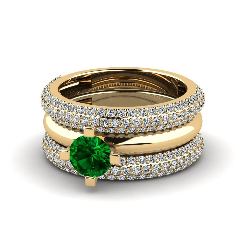 Circonita Verde Anillo Hyhtin - SET