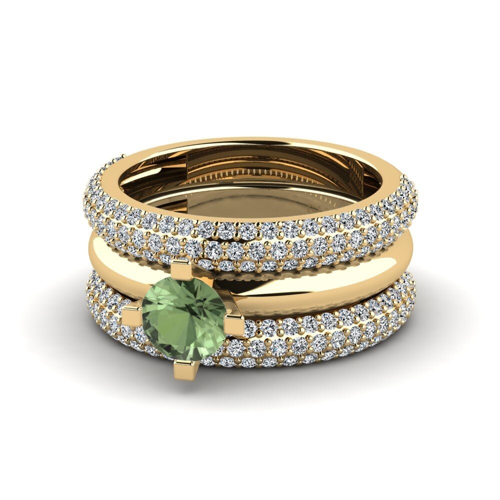 Zafiro Verde Anillo Hyhtin - SET