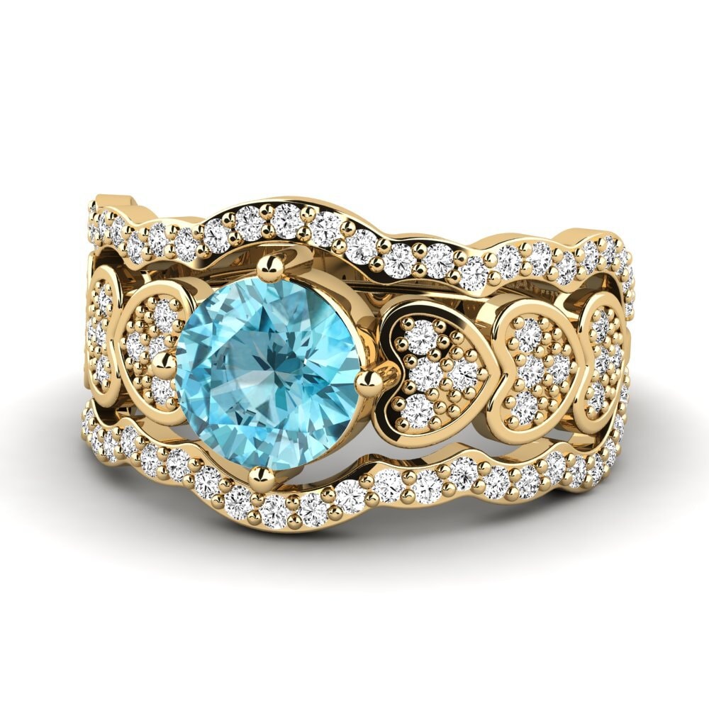 Blue Zircon Ring Jailenden - SET