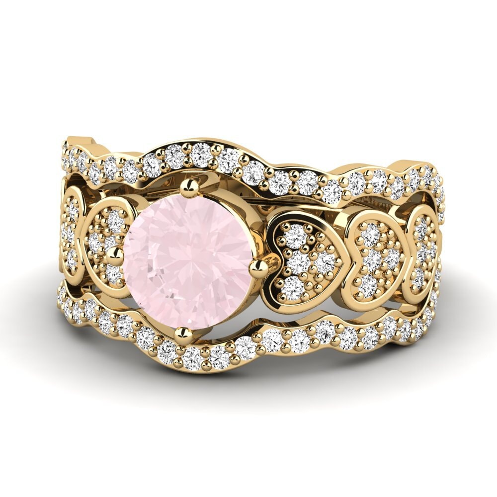 Rosenquarz Ring Jailenden - SET