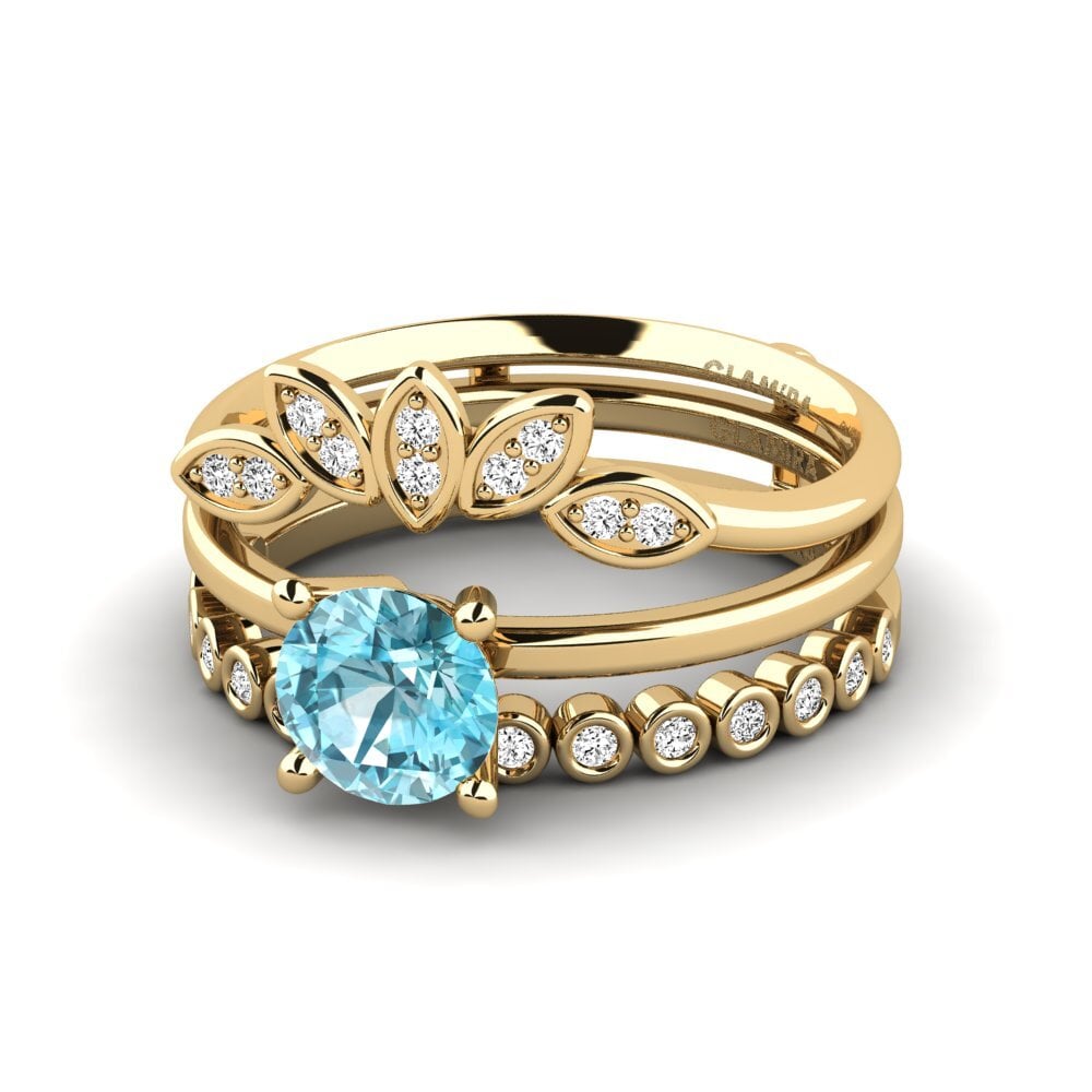 Blue Zircon Ring Jenli - SET