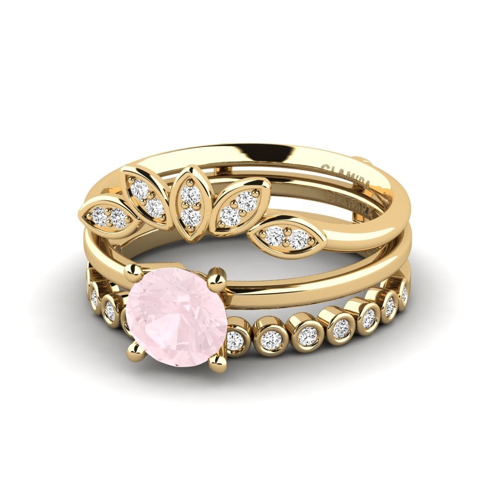 Rosenquarz Ring Jenli - SET