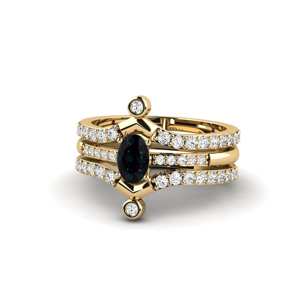 Opalo Negro Anillo Korn - SET