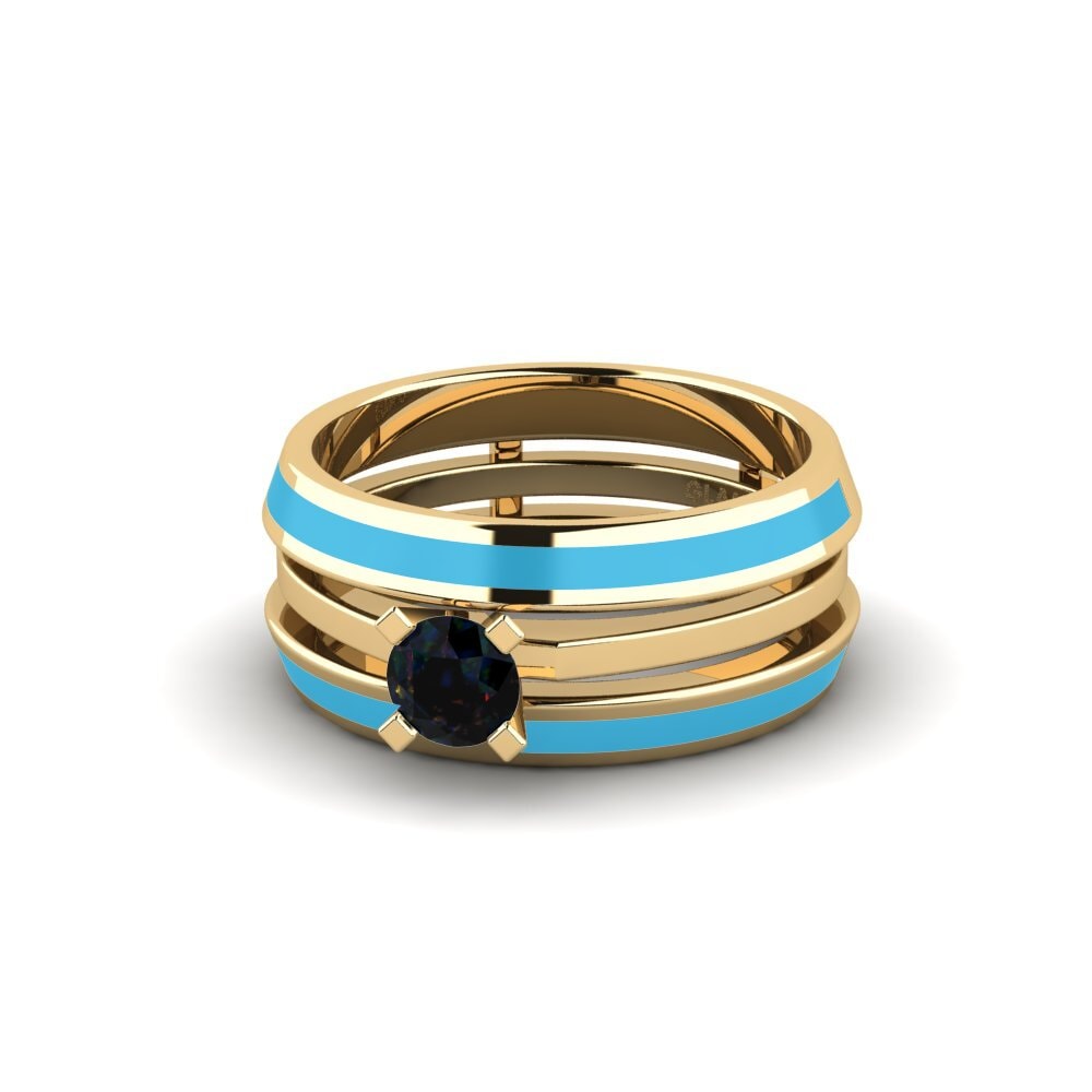 Schwarzer Opal Ring Kyndry - SET
