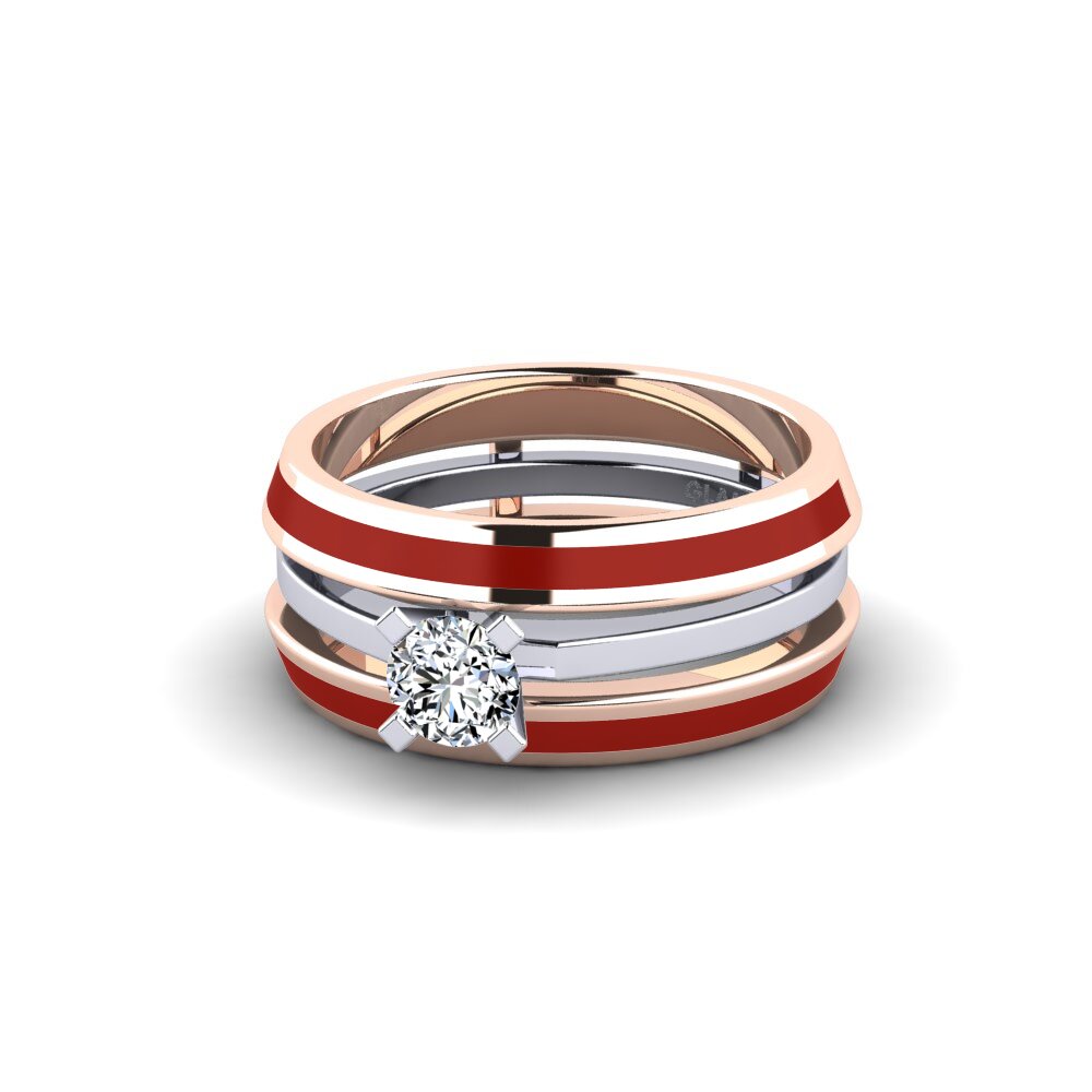 375 Rot & Weißgold Ring Kyndry - SET