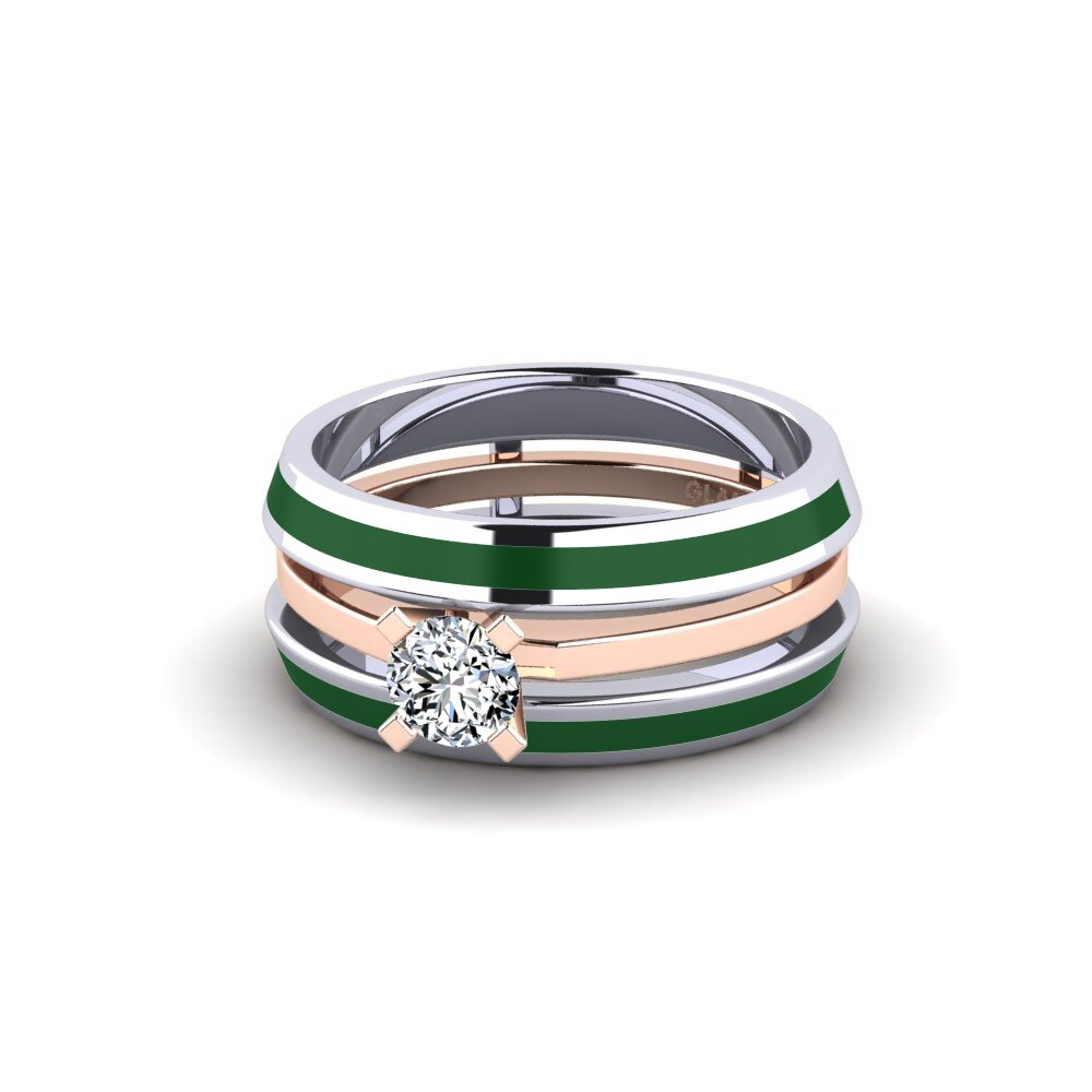 585 Weiß & Rotgold Ring Kyndry - SET