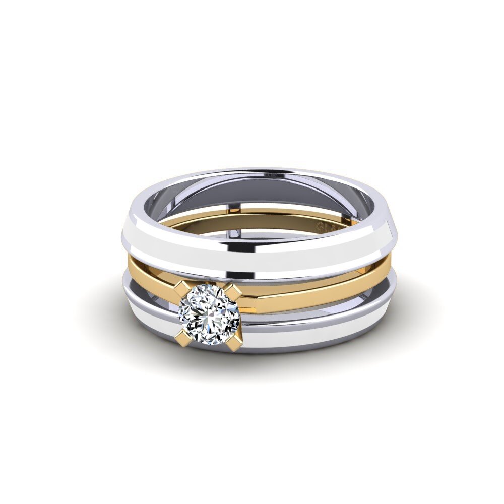 375 Weiß & Gelbgold Ring Kyndry - SET