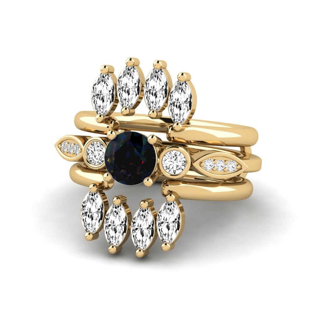 Opalo Negro Anillo Lavecto - SET