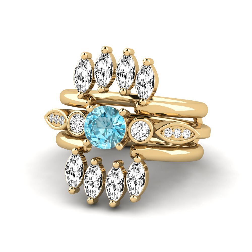 Blue Zircon Ring Lavecto - SET