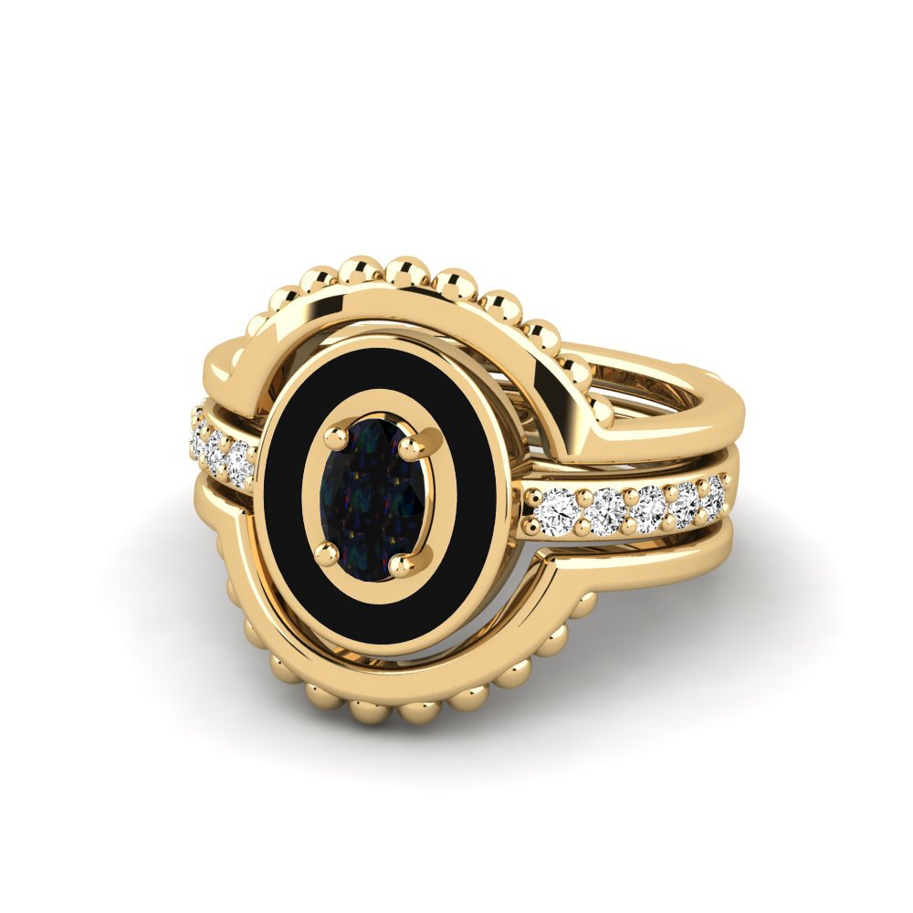 Opalo Negro Anillo Lmingea - SET