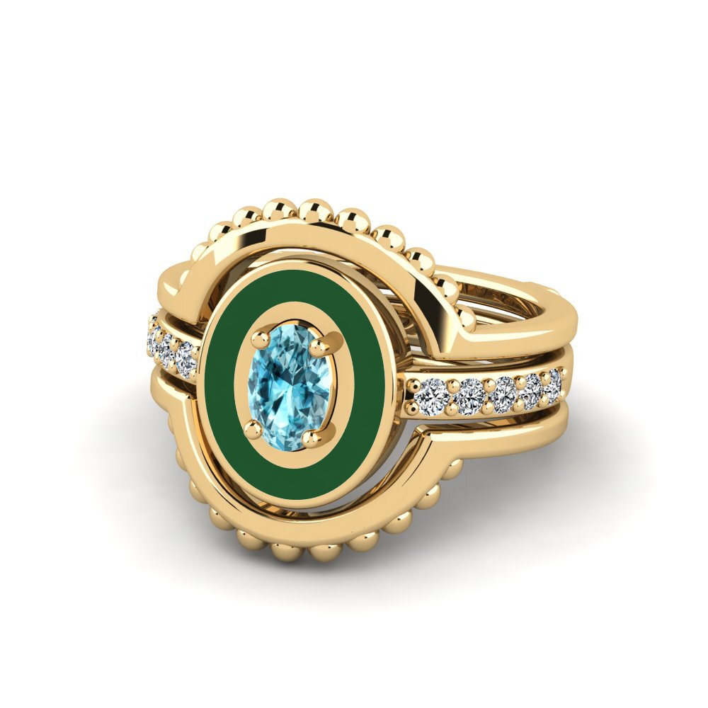 Blue Zircon Ring Lmingea - SET