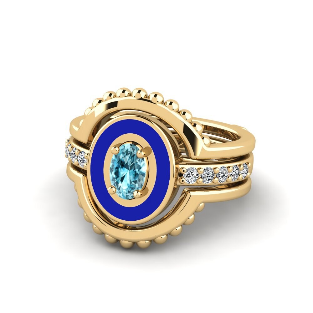 Blue Zircon Ring Lmingea - SET