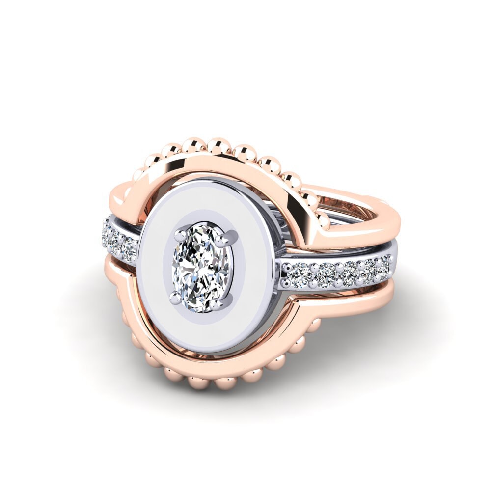 585 Rot & Weißgold Ring Lmingea - SET