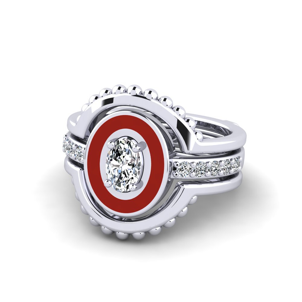 Weißgold 375 Ring Lmingea - SET
