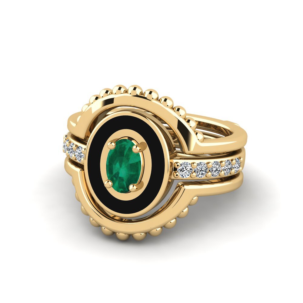Emerald Ring Lmingea - SET