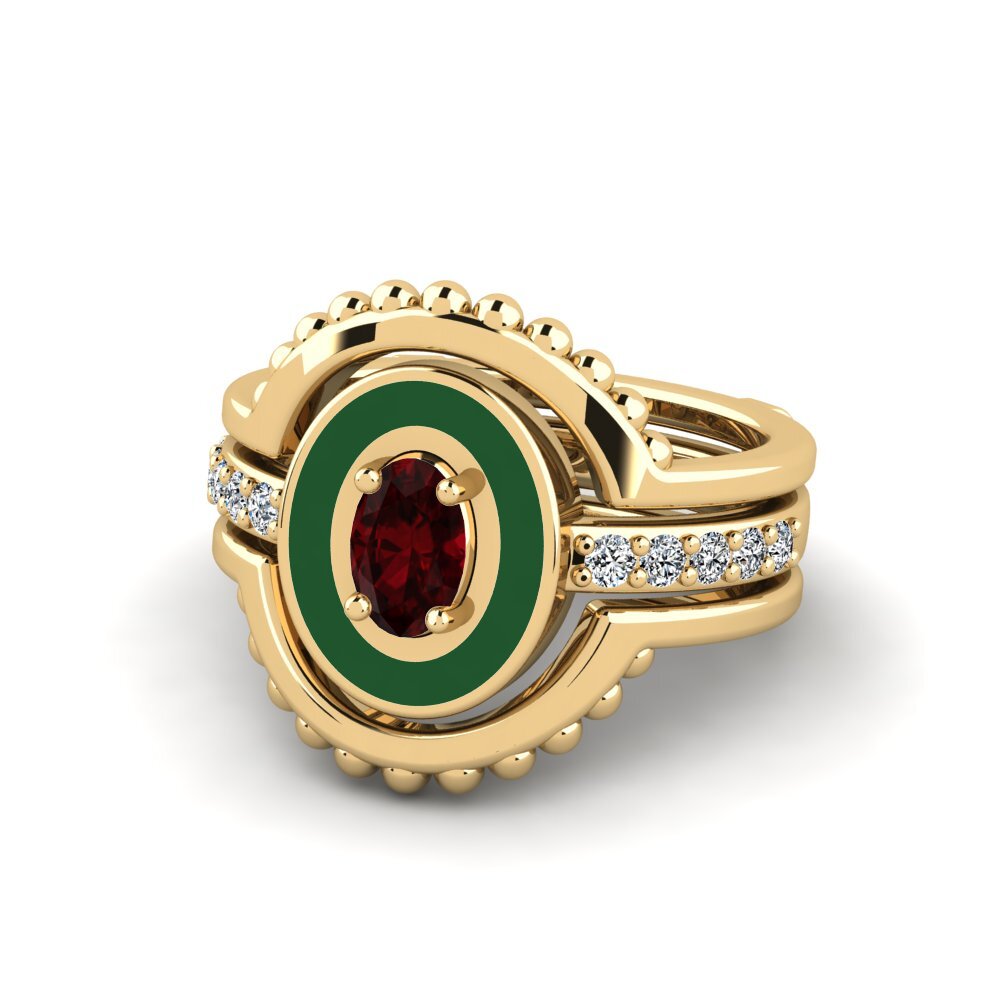 Garnet Ring Lmingea - SET