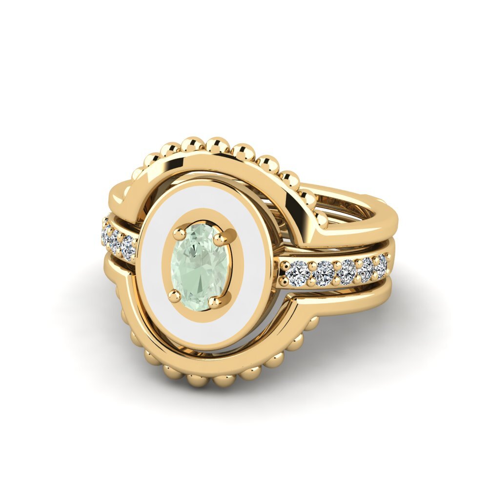 Green Amethyst Ring Lmingea - SET