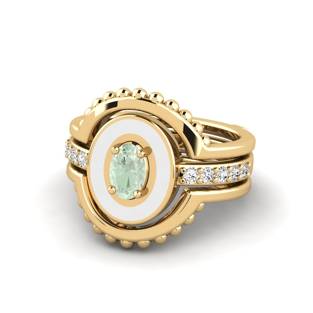 Amatista verde Anillo Lmingea - SET