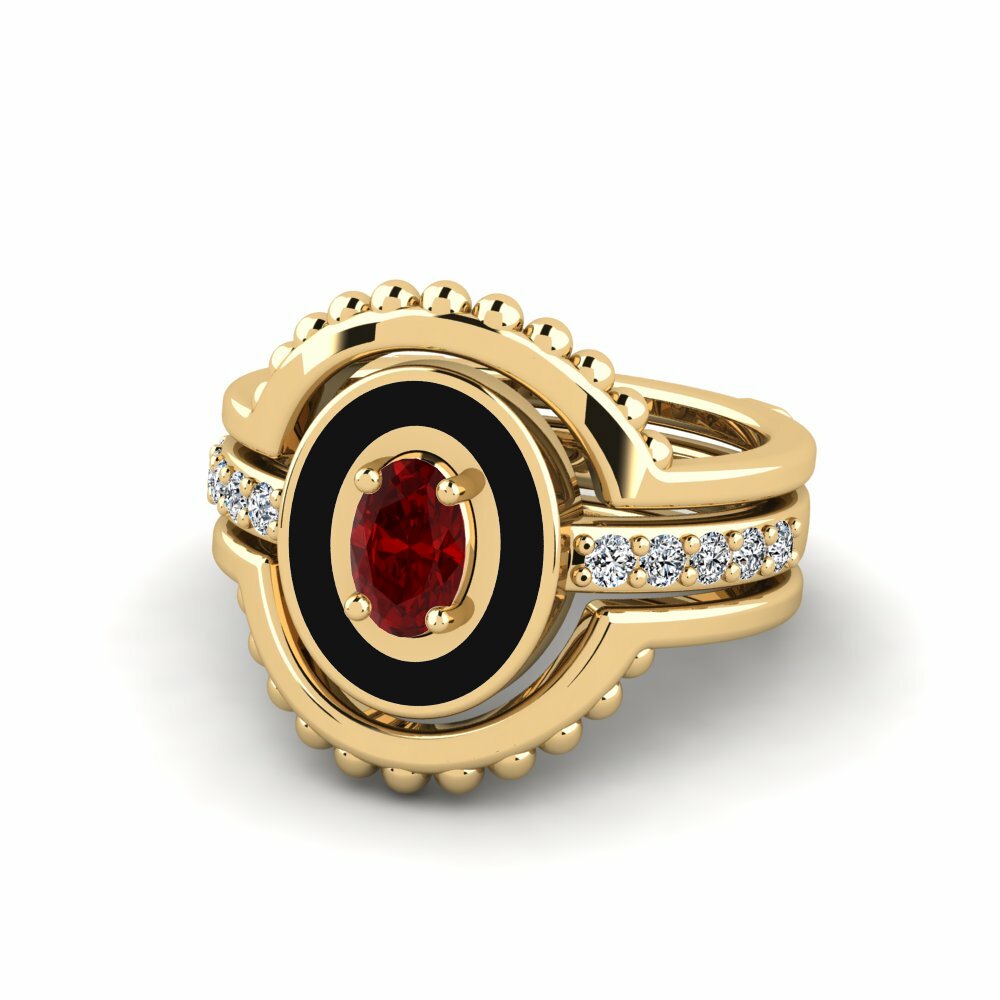 Ruby (Lab Created) Ring Lmingea - SET