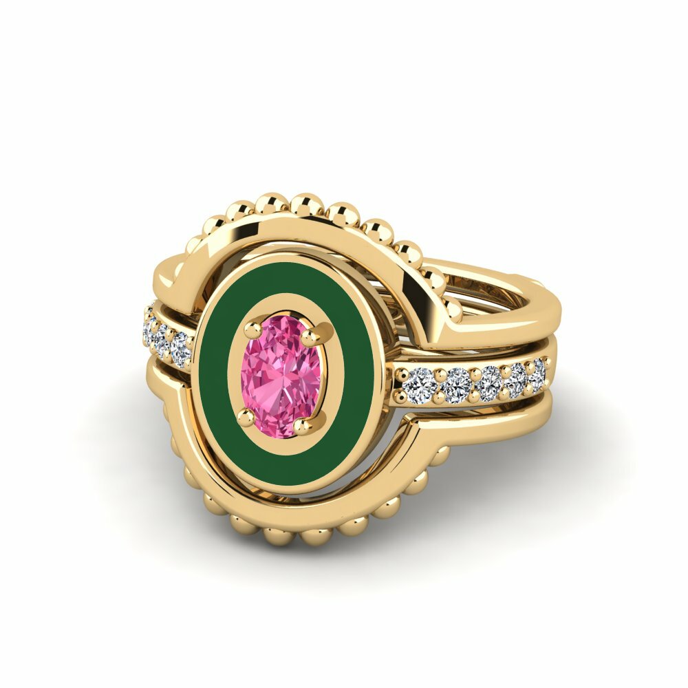 Tourmaline Rose Bague Lmingea - SET