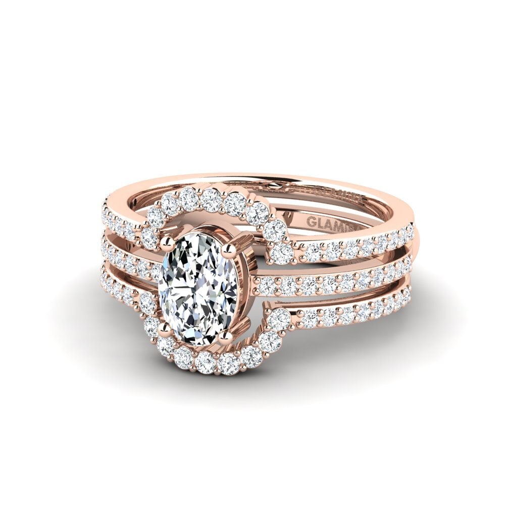 Rotgold 585 Ring Memedr - SET