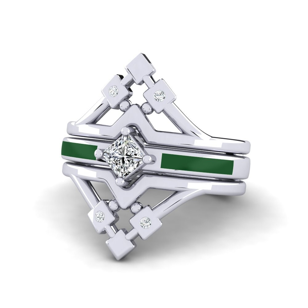 White Silver Ring Nerwyrsa - SET
