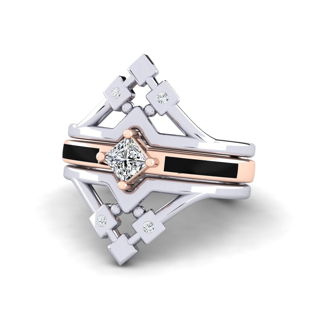 Or Blanc & Rose14k Bague Nerwyrsa - SET