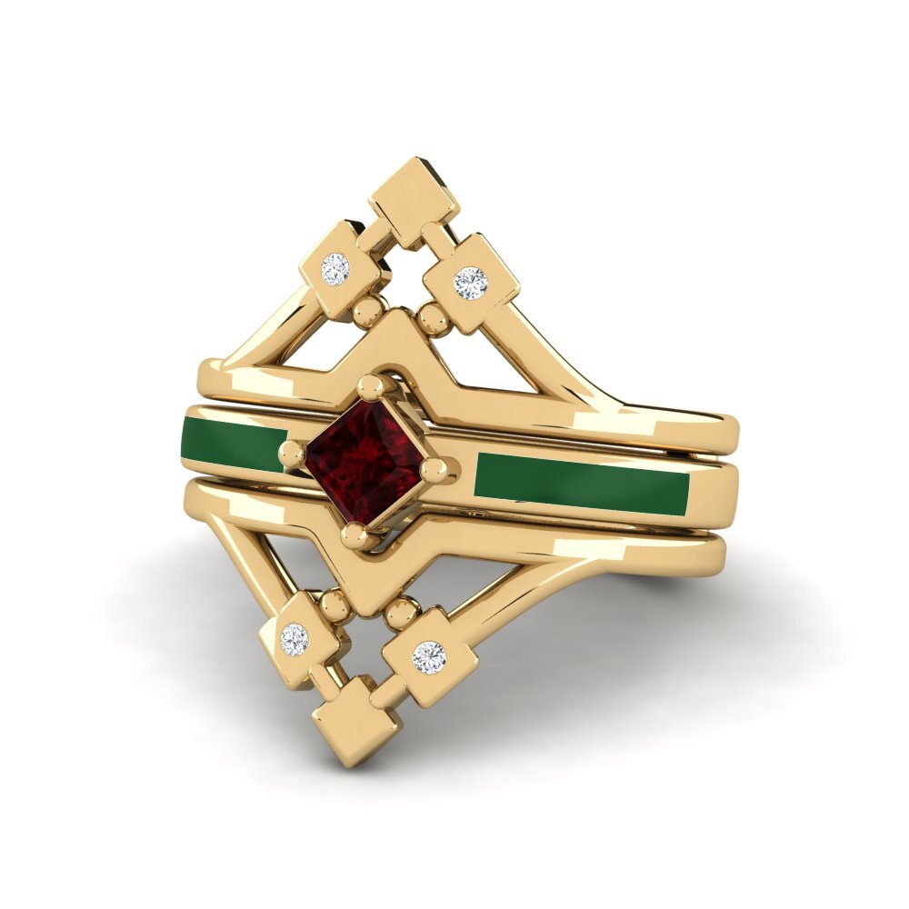Garnet Ring Nerwyrsa - SET