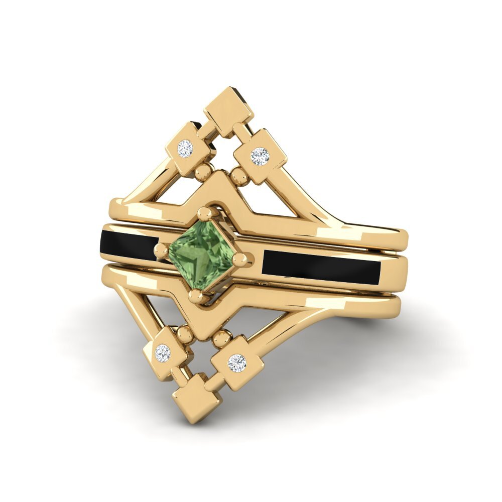 Grüner Saphir Ring Nerwyrsa - SET