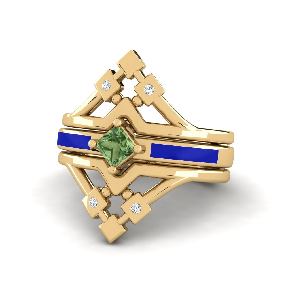 Grüner Saphir Ring Nerwyrsa - SET